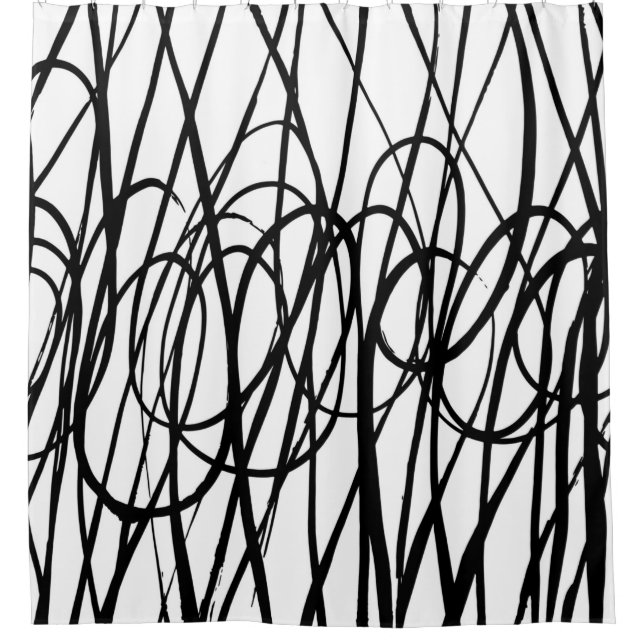 Brush abstract pattern. Grunge texture. Background Shower Curtain (Front)