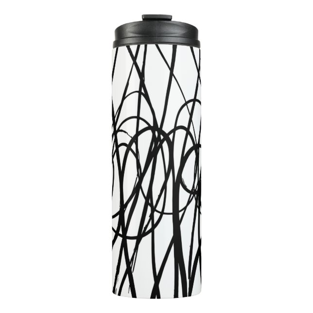 Brush abstract pattern. Grunge texture. Background Thermal Tumbler (Front)