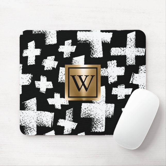Brush Abstract Pattern Mouse Pad (With Mouse)