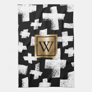 Brush Abstract Pattern Tea Towel