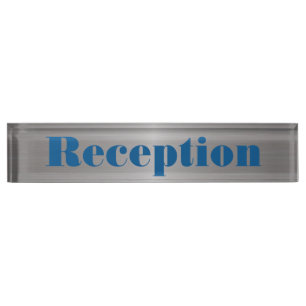 Brush Aluminium Look Desk Nameplate