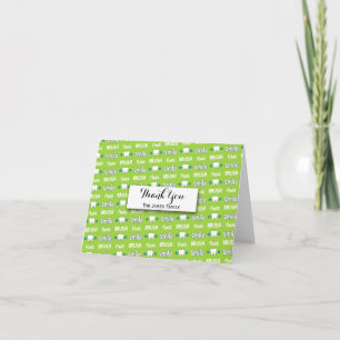 Brush and Floss Dentist Pattern Personalised Thank You Card