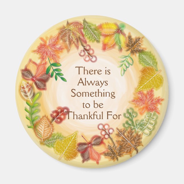 Brush Art of Fall Foliage For Thanksgiving Magnet (Front)