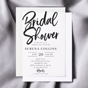 Brush Calligraphy Modern Bridal Shower Vellum Invitations