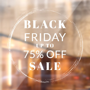 Brush Circle Frame Black Friday Store Sale Window 