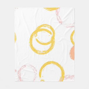Brush Circle. Vintage Seamless Pattern. Colourful Fleece Blanket