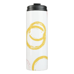 Brush Circle. Vintage Seamless Pattern. Colourful Thermal Tumbler