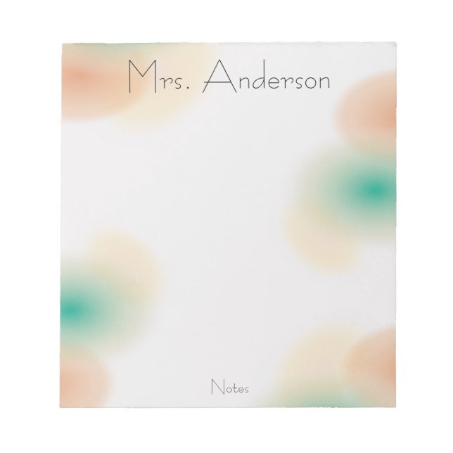 Brush Colors Simple Teacher Notepad (Front)