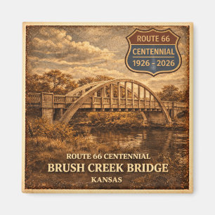 Brush Creek Bridge Kansas Centennial Souvenir Magnet