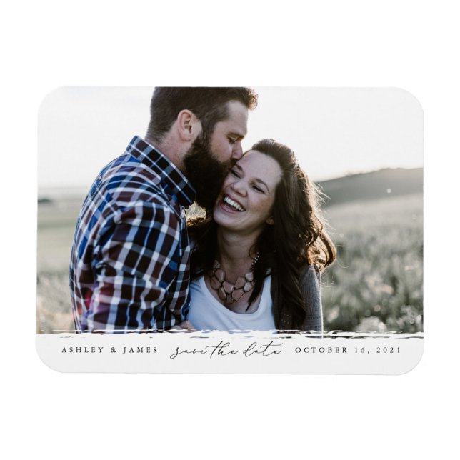 Brush Edge Save the Date  Magnet (Horizontal)