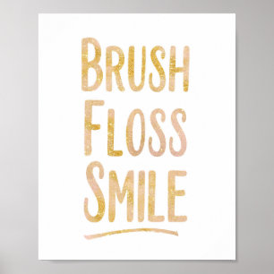 Brush Floss Smile Poster