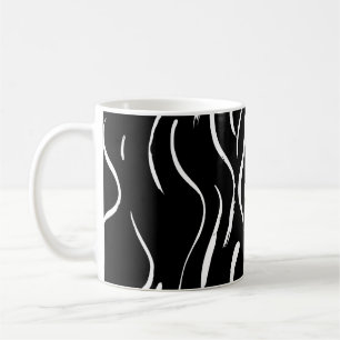 Brush grunge pattern. White and black.abstract,art Coffee Mug