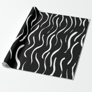 Brush grunge pattern. White and black.abstract,art Wrapping Paper