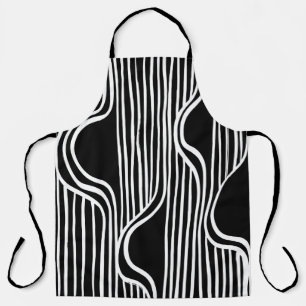 Brush grunge pattern. White and black vintage. abs Apron