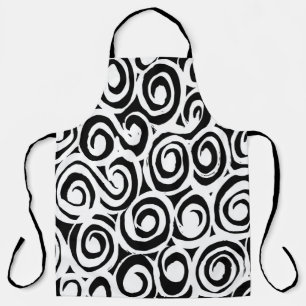 Brush grunge pattern. White and black vintage. abs Apron