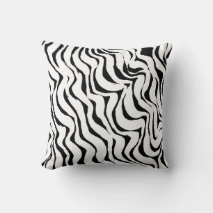 Brush grunge pattern. White and black vintage. abs Cushion