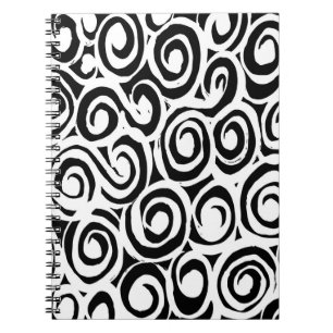 Brush grunge pattern. White and black vintage. abs Notebook