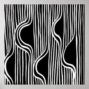 Brush grunge pattern. White and black vintage. abs Poster