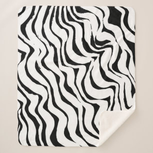 Brush grunge pattern. White and black vintage. abs Sherpa Blanket