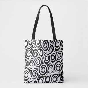 Brush grunge pattern. White and black vintage. abs Tote Bag