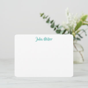 Brush Handwriting Script Personalised Light Teal Card