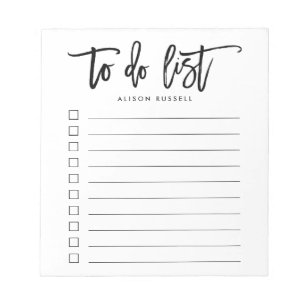 Brush Lettered Personalized To Do List Notepad