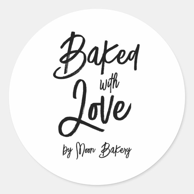 Brush Lettering Baked with love package sticker (Front)