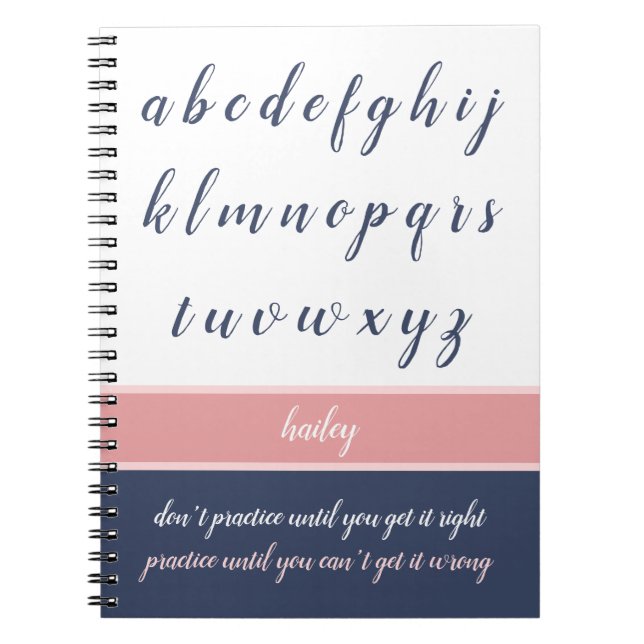 Brush Lettering Hand Lettering Practice Alphabet Notebook (Front)