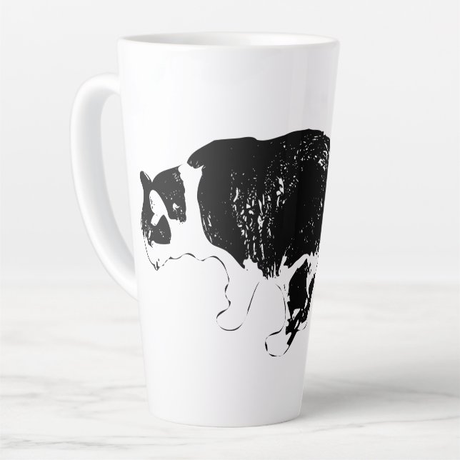 Brush Lines, Quiet Sip Latte Mug (Left Angle)