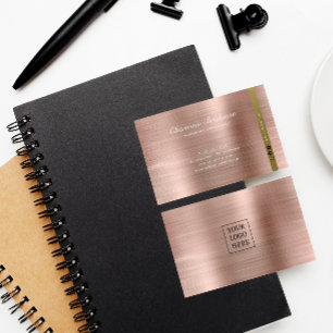 Brush Metallic Rose Gold  Business Card