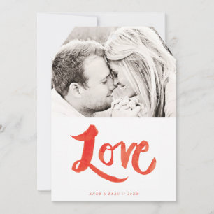 Brush Painted Love Valentine's Day Photo Card