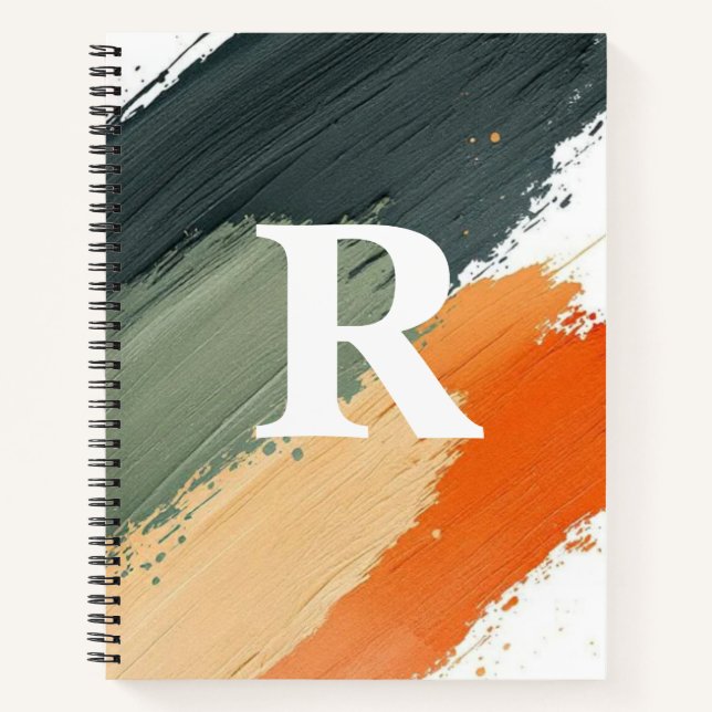 Brush-Painted Terrain Monogram Plan Notebook (Front)
