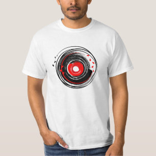 Brush Painted Vinyl Record Retro Grunge T-Shirt