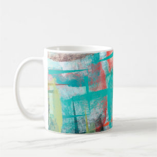 Brush painting. Artistic canvas mix unique form. O Coffee Mug