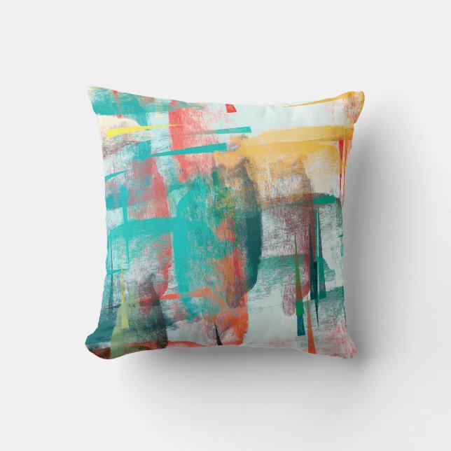 Brush painting. Artistic canvas mix unique form. O Cushion (Front)