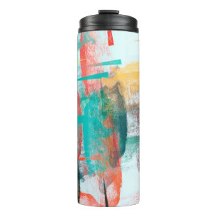 Brush painting. Artistic canvas mix unique form. O Thermal Tumbler