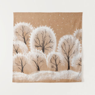 Brush painting. Artistic canvas. Oil art. Tapestry