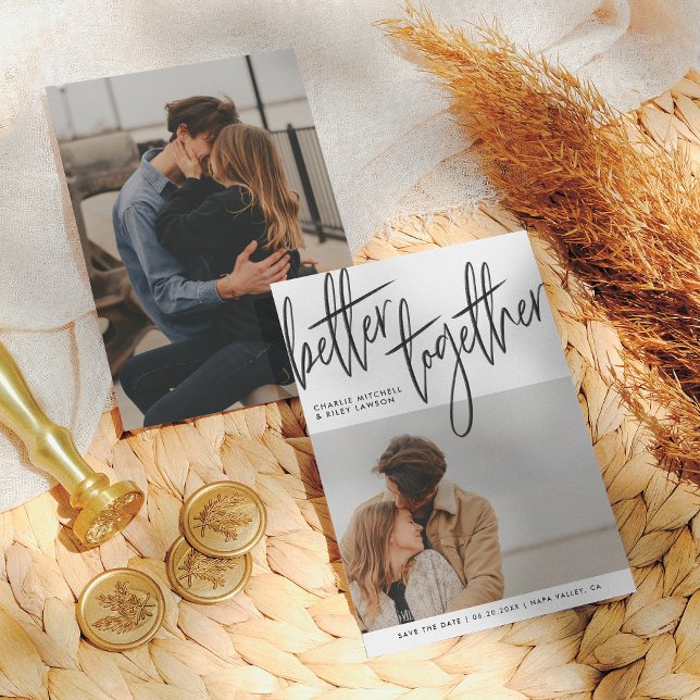Brush Script Better Together Save The Date Photo (Creator Uploaded)