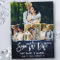 Brush Script Blue Wood Save The Date 4 Photo