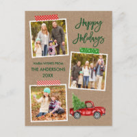 Brush Script Craft Tape Red Truck Kraft Holiday