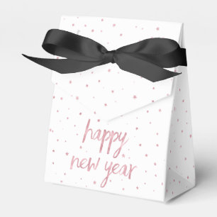 Brush Script Faux Rose Gold Glitter Favour Box