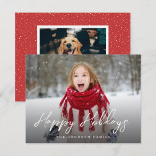 Brush Script Full Photo Christmas Holiday Card