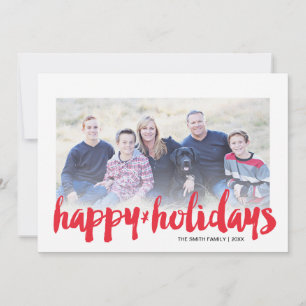 Brush Script Holiday Photo Card
