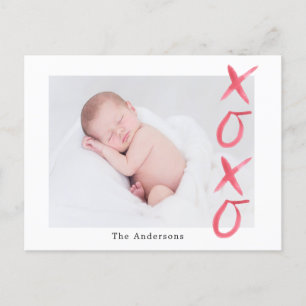 Brush script hugs and kisses Photo Postcard