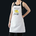 Brush Script Limoncello Watercolor Lemons White Apron<br><div class="desc">Modern Brush Script Watercolor Lemons When Life Gives You Lemons Make Limoncello Apron</div>