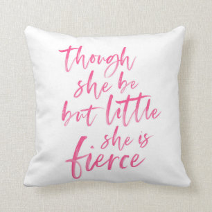 Brush Script Little But Fierce William Shakespeare Cushion