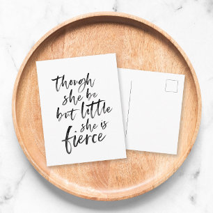 Brush Script Little But Fierce William Shakespeare Postcard