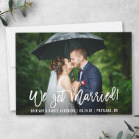 Brush Script Modern We Got Married Photo