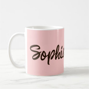 Brush Script Name Pretty Pink Personalised Mug