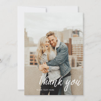 Brush Script Photo Thank You Card